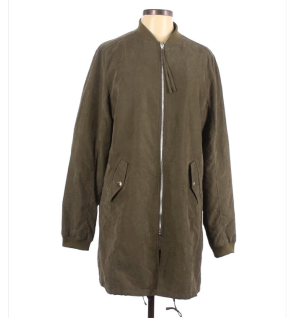 ALL:ROW Military Trench green midi length jacket LARGE